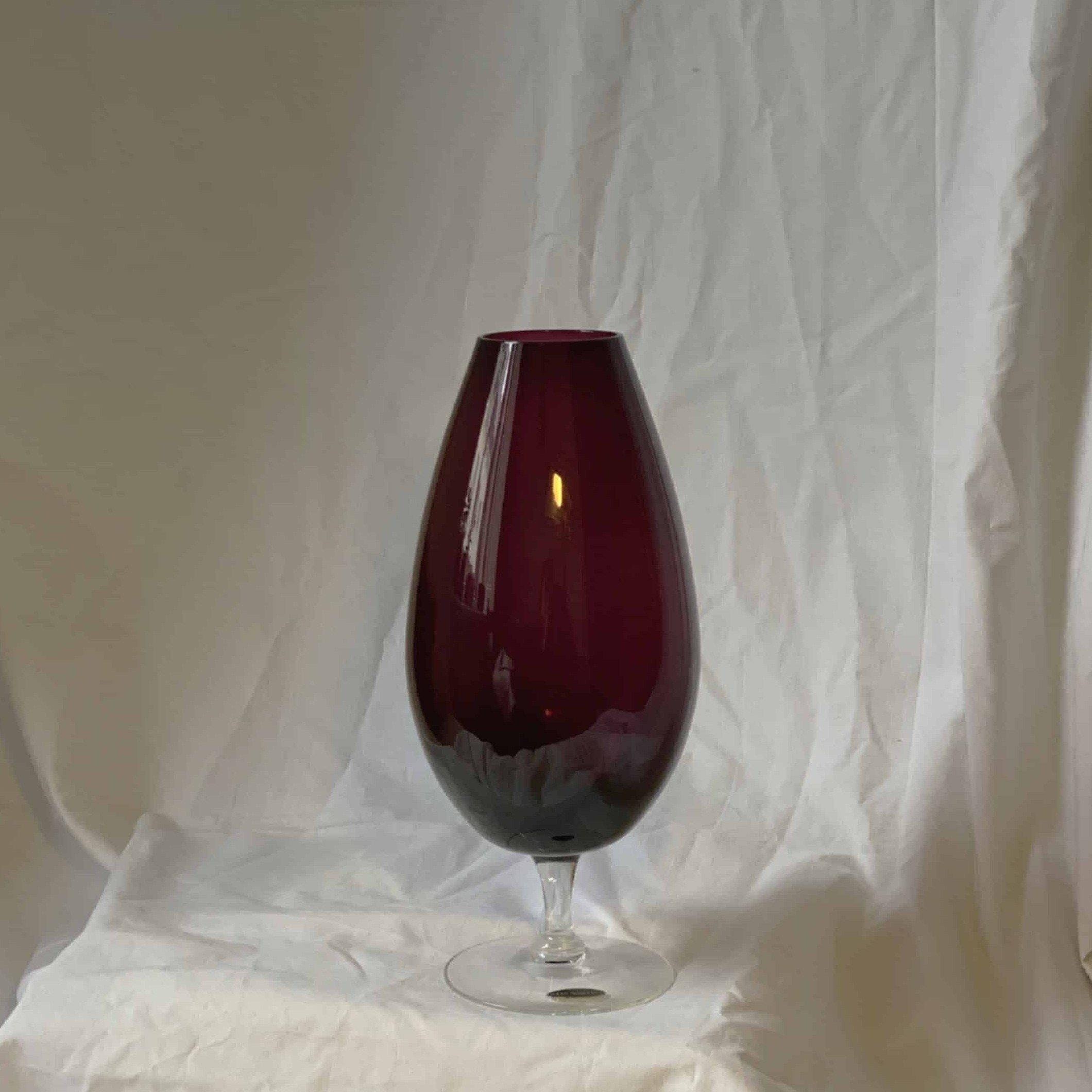 Purple Swedish egg shaped art glass vase Etsy