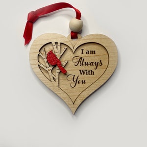 Personalized Cardinal Memorial Ornament: Engraved Heart Keepsake