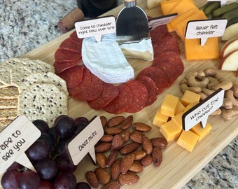 Funny Engraved Wooden Cheese Tags: Charcuterie Board Picks