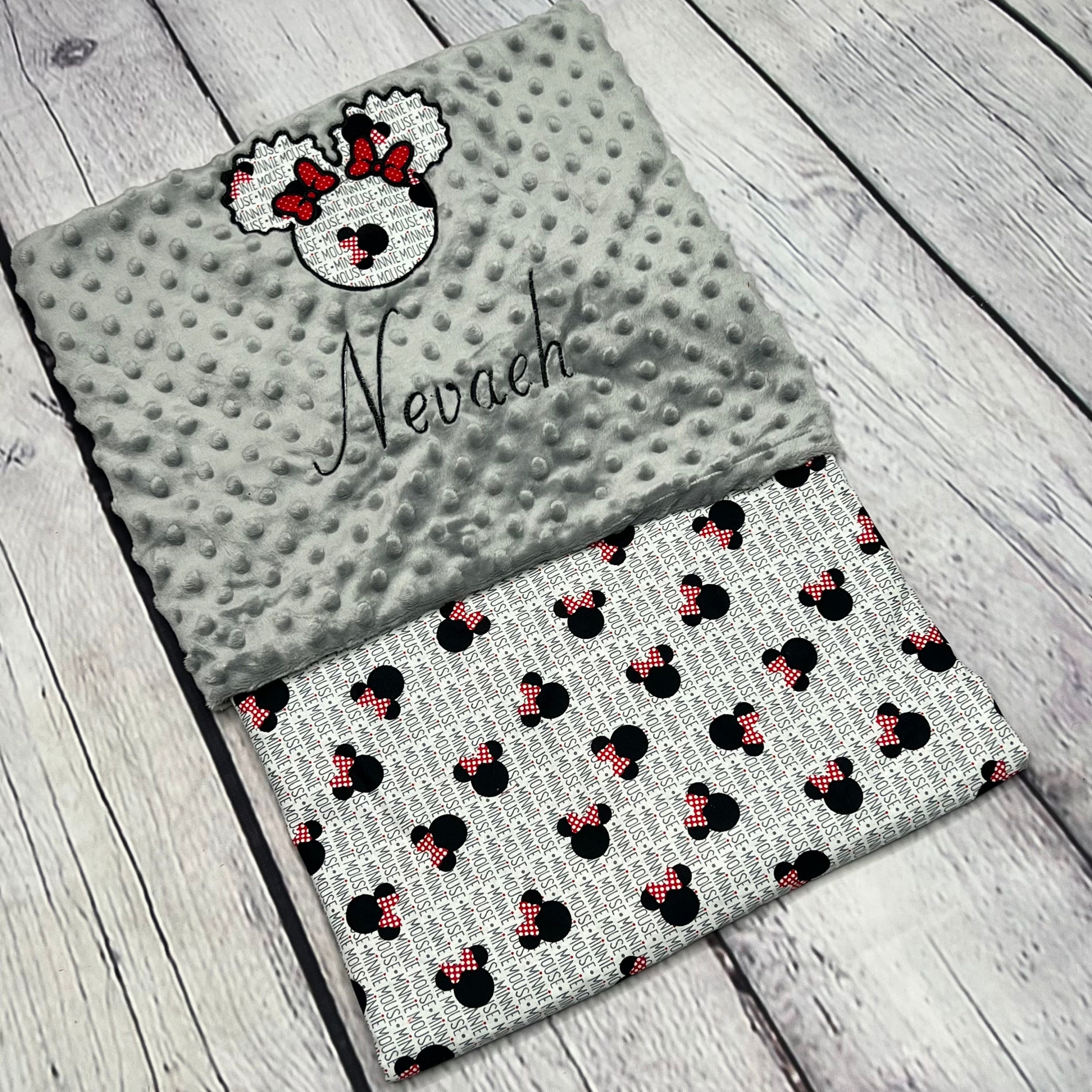 Personalized Disney Baby Blanket Minnie Mouse With Minky Backing Etsy