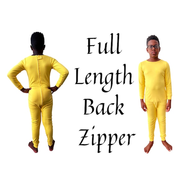 Special Needs Unisex Long Sleeve Pajamas, Full Back Zipper