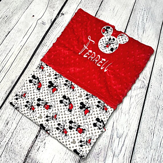 Personalized Disney Baby Blanket Mickey Mouse With Minky Etsy