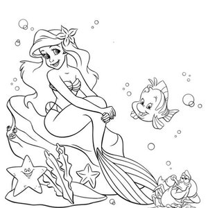 5 My little Mermaid Colouring Sheets
