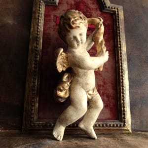 Stunning Antique Putti Cherub/ Angel Wall Statue/ Wall Hanging Cherub / Religious Decor