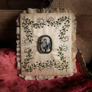 Antique Large Scapular Hand Embroidery Virgin Mary /Virgin of Carmen/ Silk Embroidery/ Nuns Work
