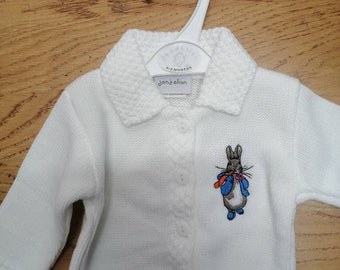 Baby Boys girls peter rabbit cardigans  dandelion Colour white blue and 4 sizes lovely quality