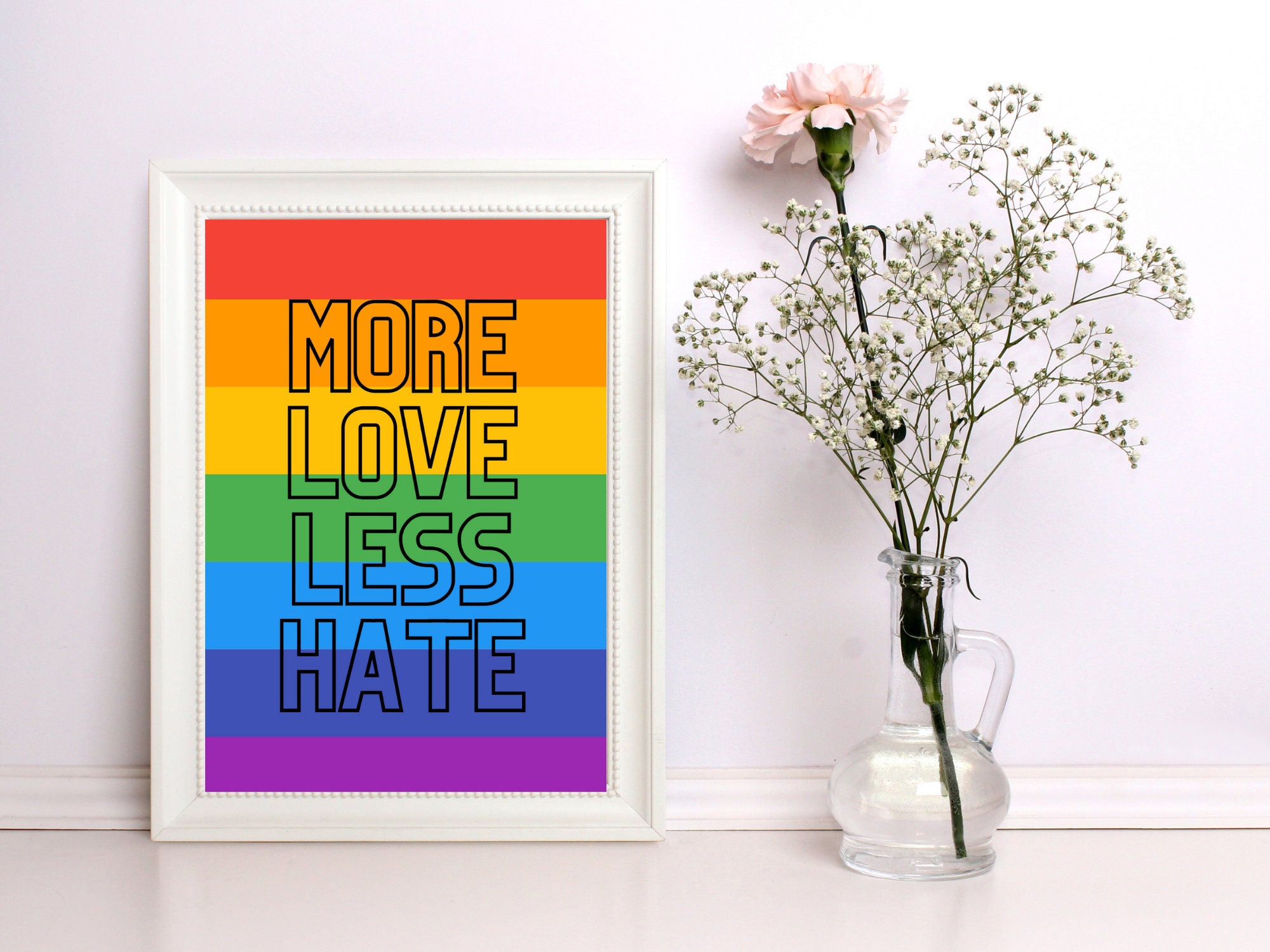Love More Pride Print Pride Decor LGBT Pride Wall Art - Etsy UK