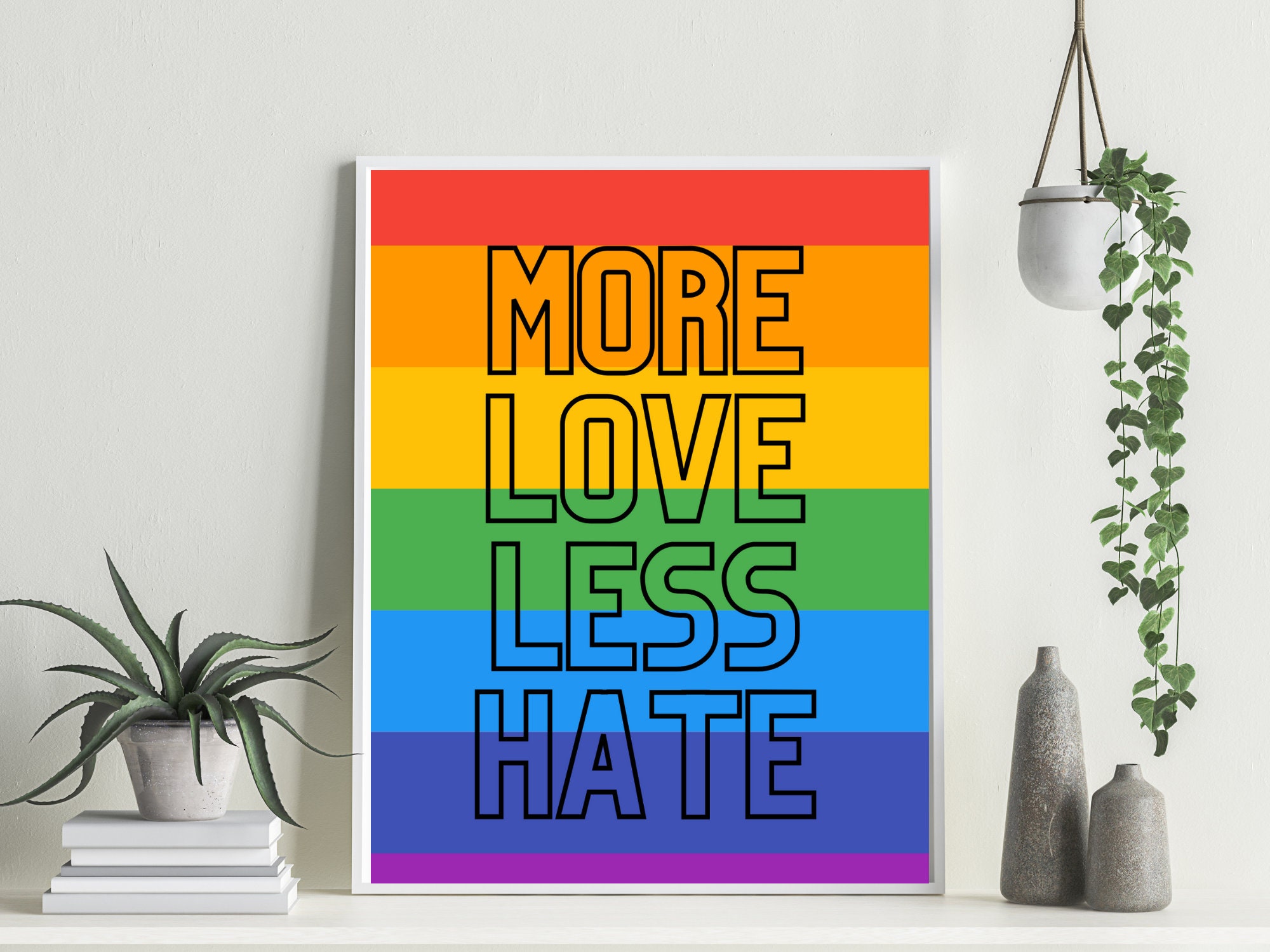 Love More Pride Print Pride Decor LGBT Pride Wall Art - Etsy UK