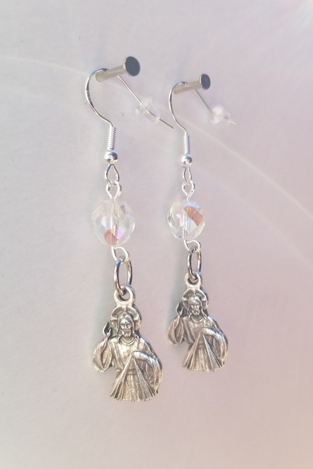 Divine Mercy Earrings Jesus Earrings Christian Earrings Catholic Earrings Custom Christian