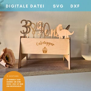 Caketopper, Ständer, Caketopperständer, Verkaufsständer, Kuchenstecker, Digitale Datei, svg, dxf, xcs, Lasercut, xtool