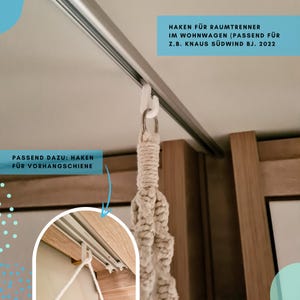 2x Haken Raumtrenner zum Eindrehen, Wohnwagen, Knaus Südwind, Blumenampel, Dekohaken, Lichterkette, Dekoration, Camping