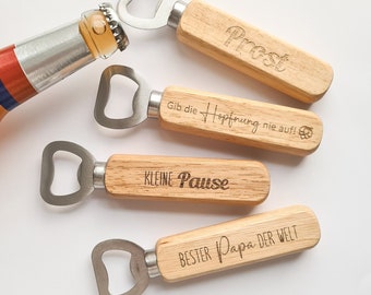 Bottle opener with desired engraving, Best Dad, men, beer opener, Hopfnung, bottle key, beer, crown cap, birthday, gift