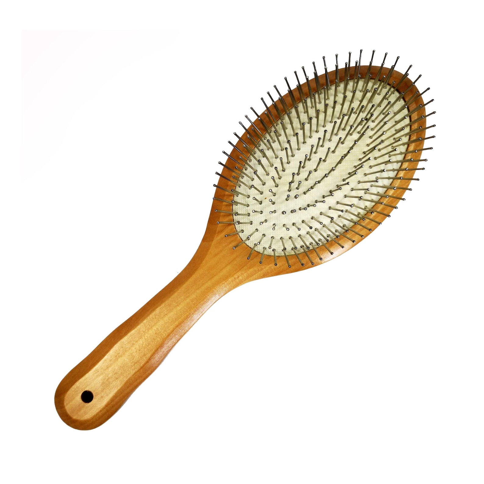 Wooden Hairbrush with Classic Metal Bristles Ergonomic Etsy
