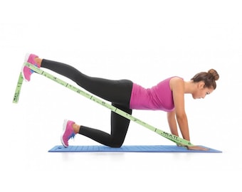 SVELTUS Stretching and Resistance Band with Stretch Strap - Elastic Multi-Loop for Yoga, Physical Therapy, Pilates, Dance and Gymnastics