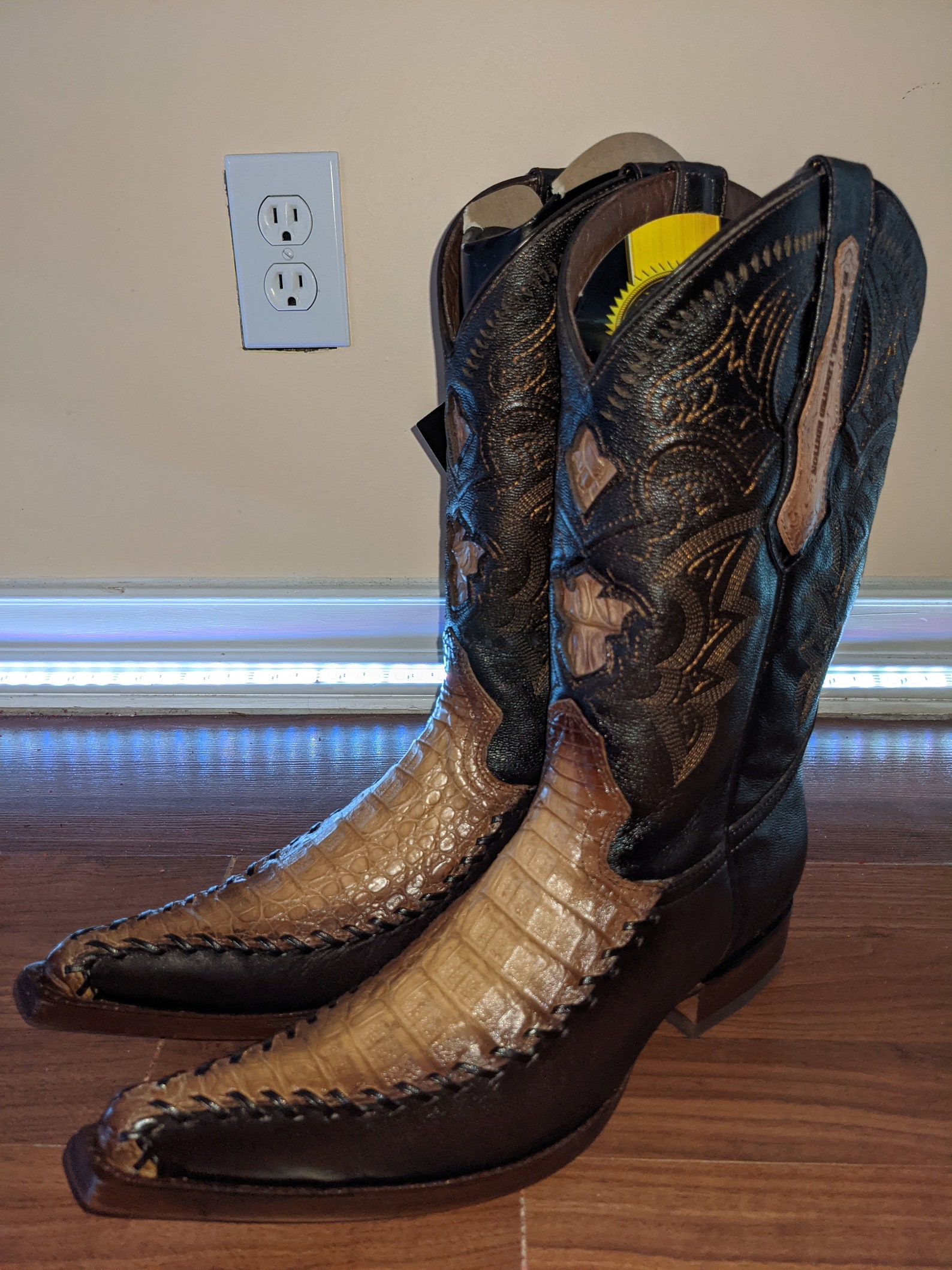 Mens Caiman Skin Cowboy Boots Genuine Exotic Leather Rodeo Etsy