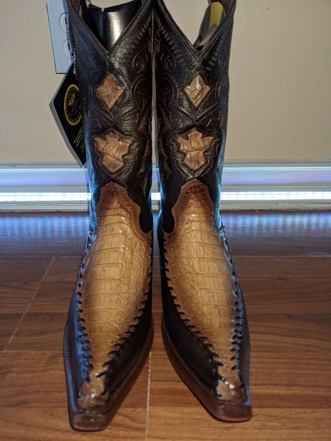 Mens Caiman Skin Cowboy Boots Genuine Exotic Leather Rodeo Etsy