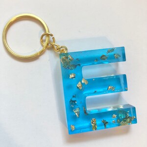 Blue and Gold Letter Keychain
