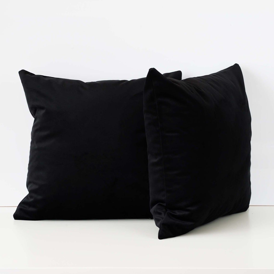 Black Velvet Cushion Cover 50x50cm Hidden Zipper Decorative Etsy