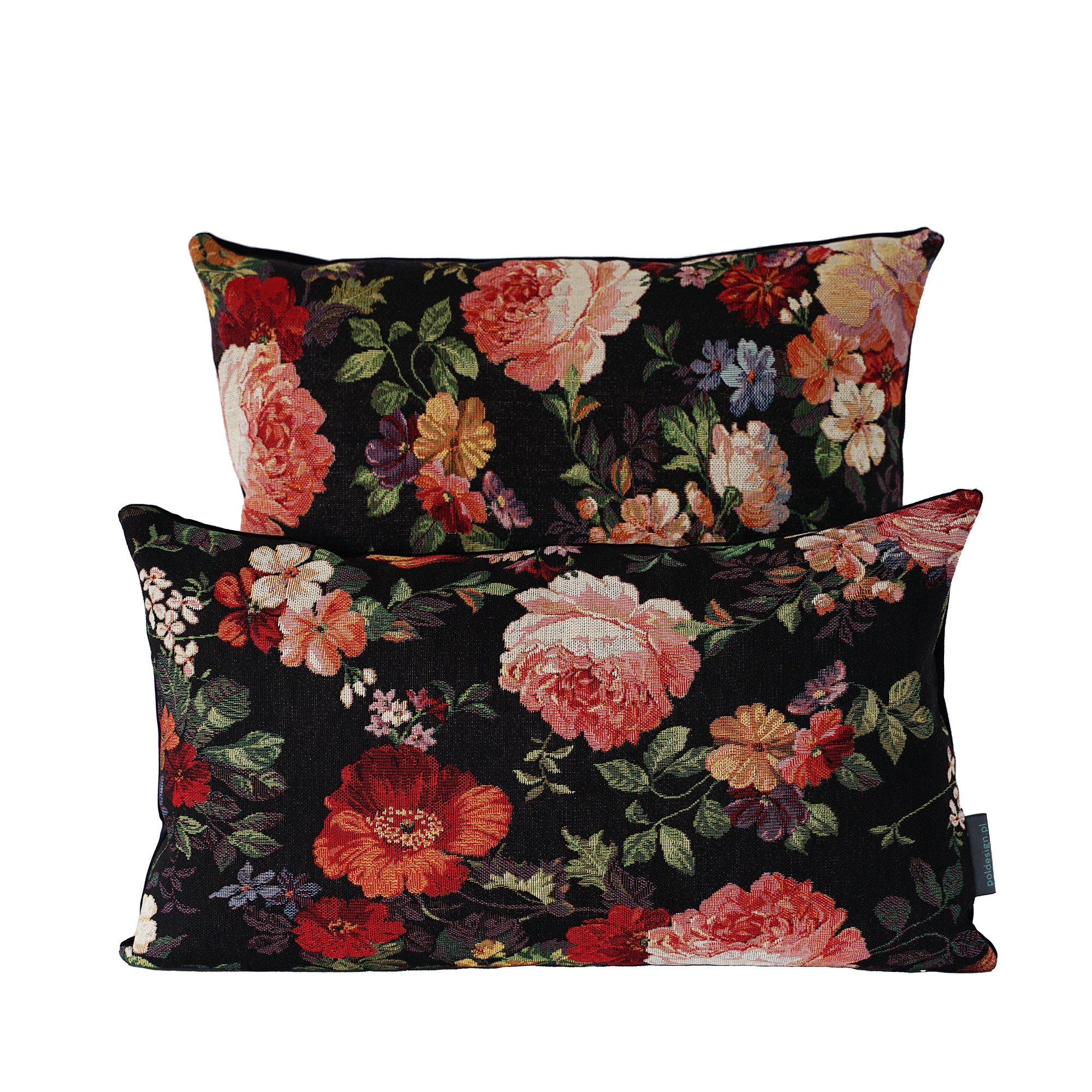 Federa per cuscino floreale vintage con rose / federa quadrata