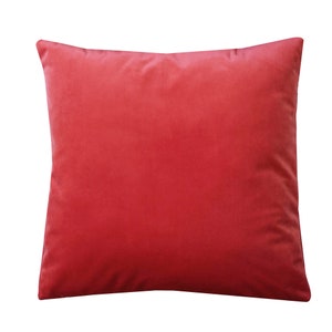 Red Velvet Pillow Cover, Luxury Red, Hidden zipper, Decorative Velvet Pillows, Cushion Case, 25 colours in 6 sizes