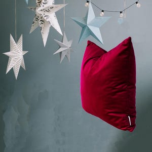 Blood Red Velvet Cushion Cover,  Dark Red color Throw Christmas pillow, Deep Red Rectangular or Square Xmas Decorative Pillowcase