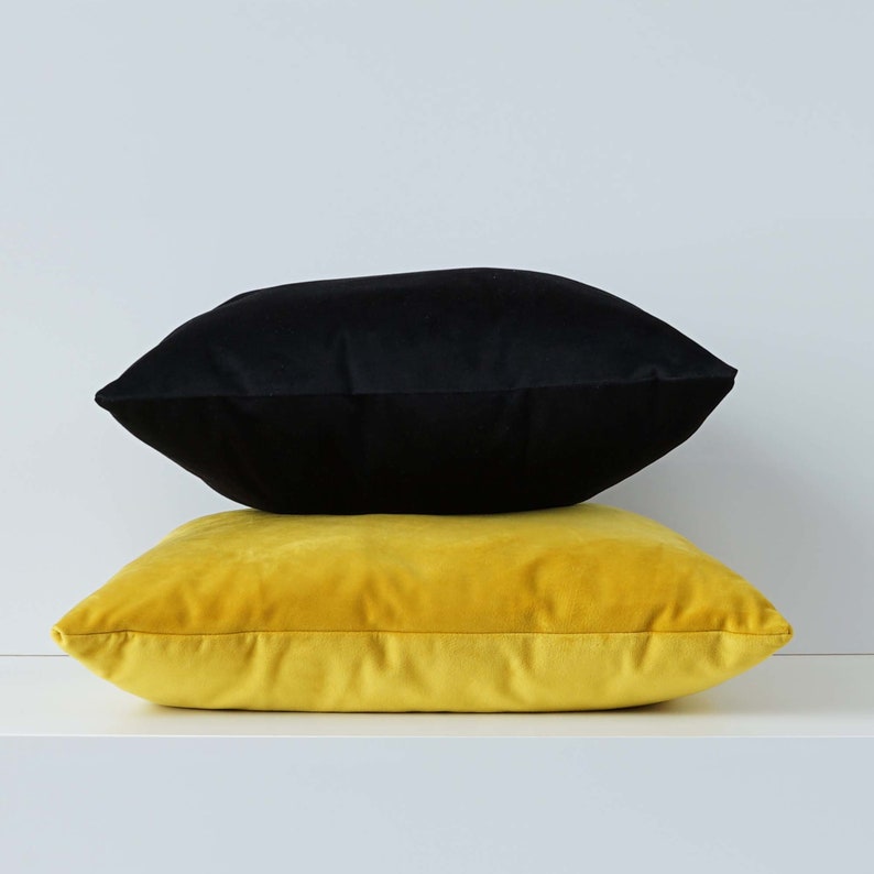 Black Velvet Cushion Cover 50x50cm Hidden Zipper Decorative Etsy