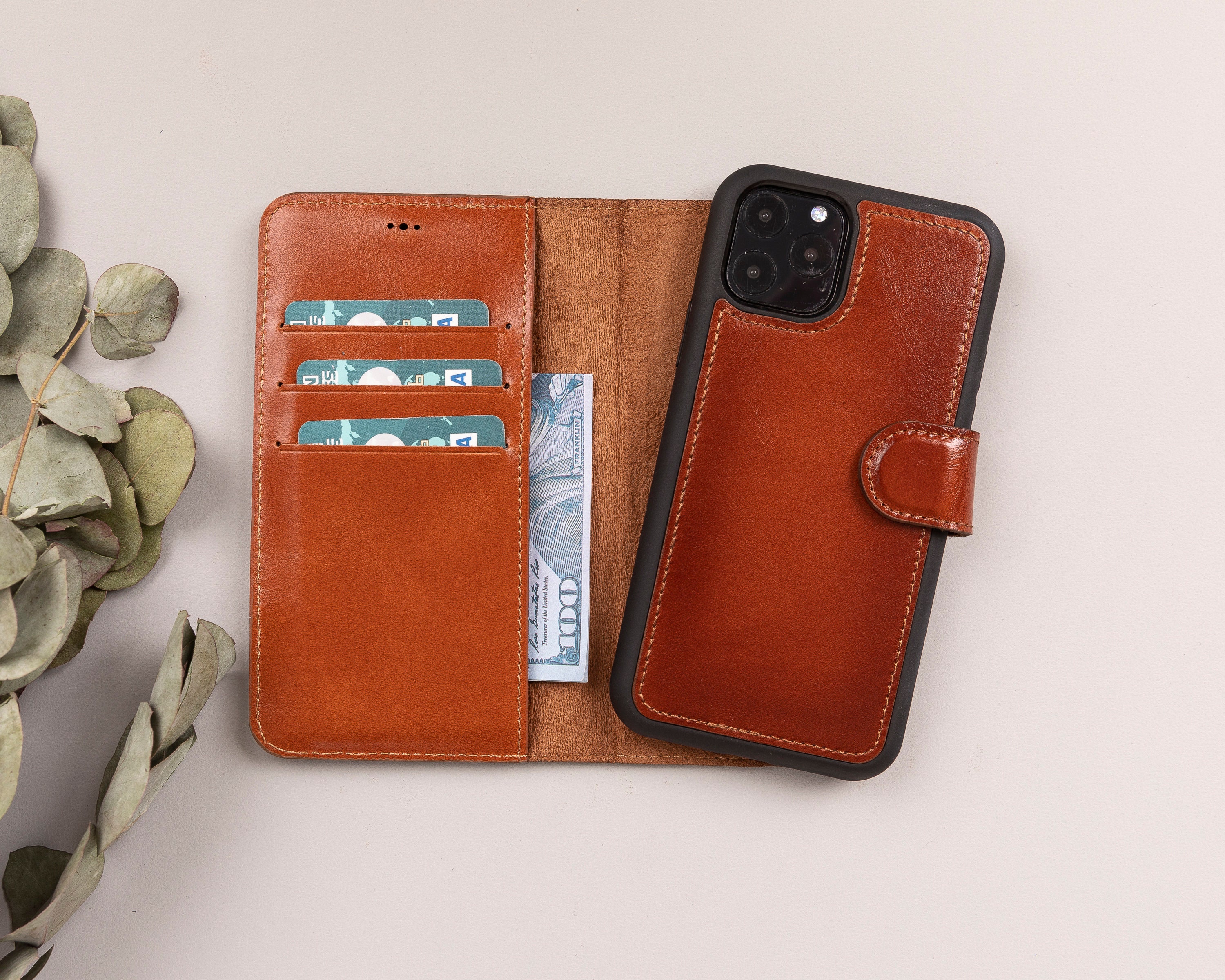 IPhone 11 12 Pro Max Leather Wallet Case Personalized iPhone | Etsy