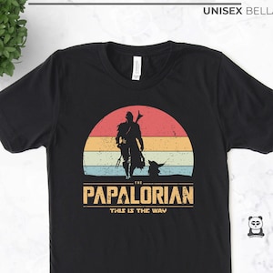 PAPALORIAN T-Shirt 100% Coton | Rétro | T-Shirt Geek | Cadeau | Style Mandalorian