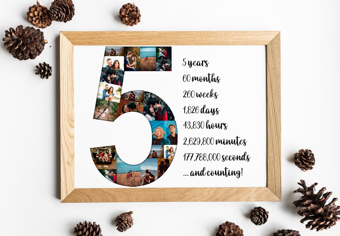 Fünfte Jahrestag Collage Geschenk 5. Jahrestagsgeschenk Foto Etsy