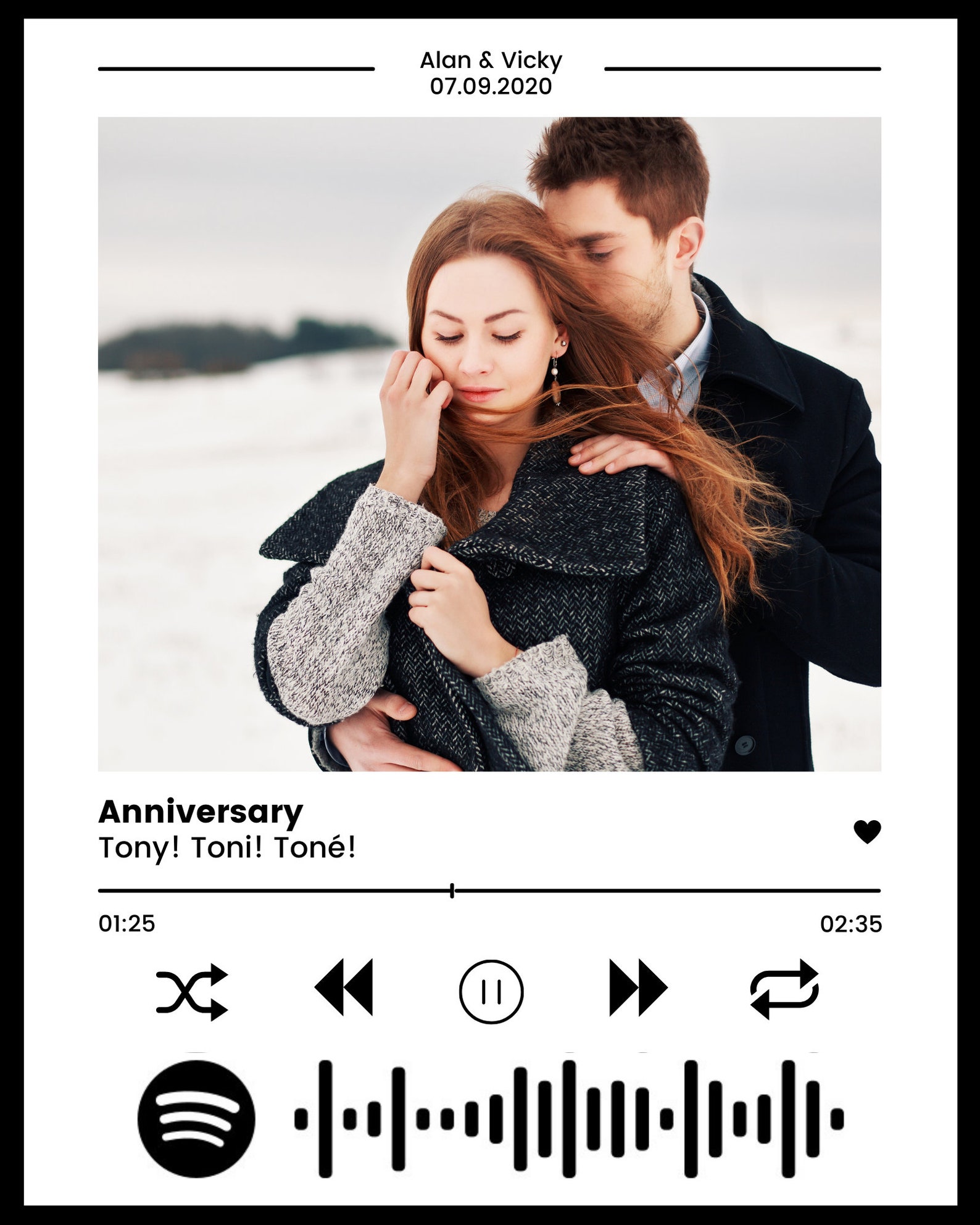 Spotify Custom Song Photo Print Anniversary Gift for Him | Etsy