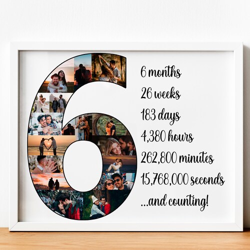 Personalized 6 Months Anniversary Gift for Him 6th Month Etsy