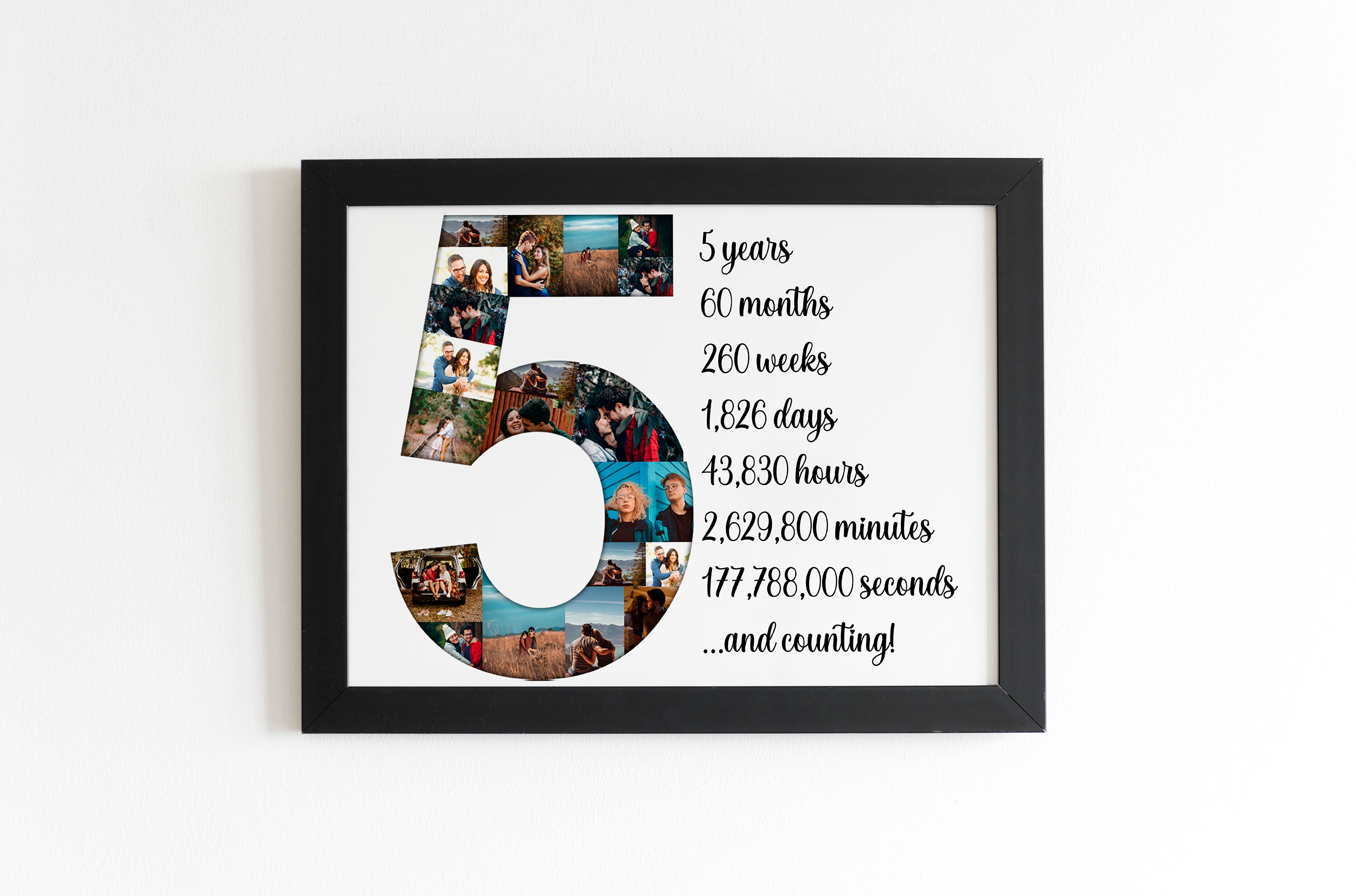 30 Photos Fifth Anniversary Collage Gift 5th Anniversary Etsy
