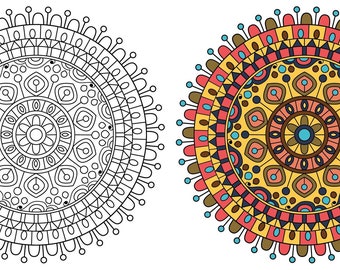 mandala coloring pages, digital downloads, kids coloring, adult coloring, blank mandala, black and white