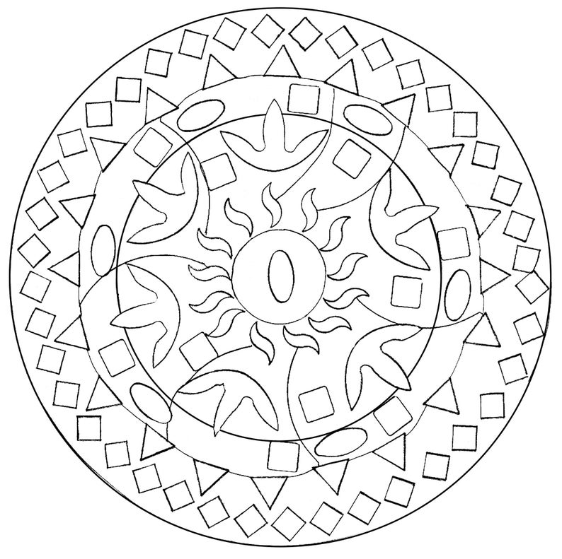 Mandala Coloring Pages, Digital Download, Blank Coloring Pages, Black ...