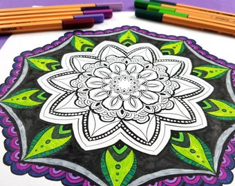 mandala coloring pages, kids coloring pages, adult coloring pages, blank coloring, black and white, colorful