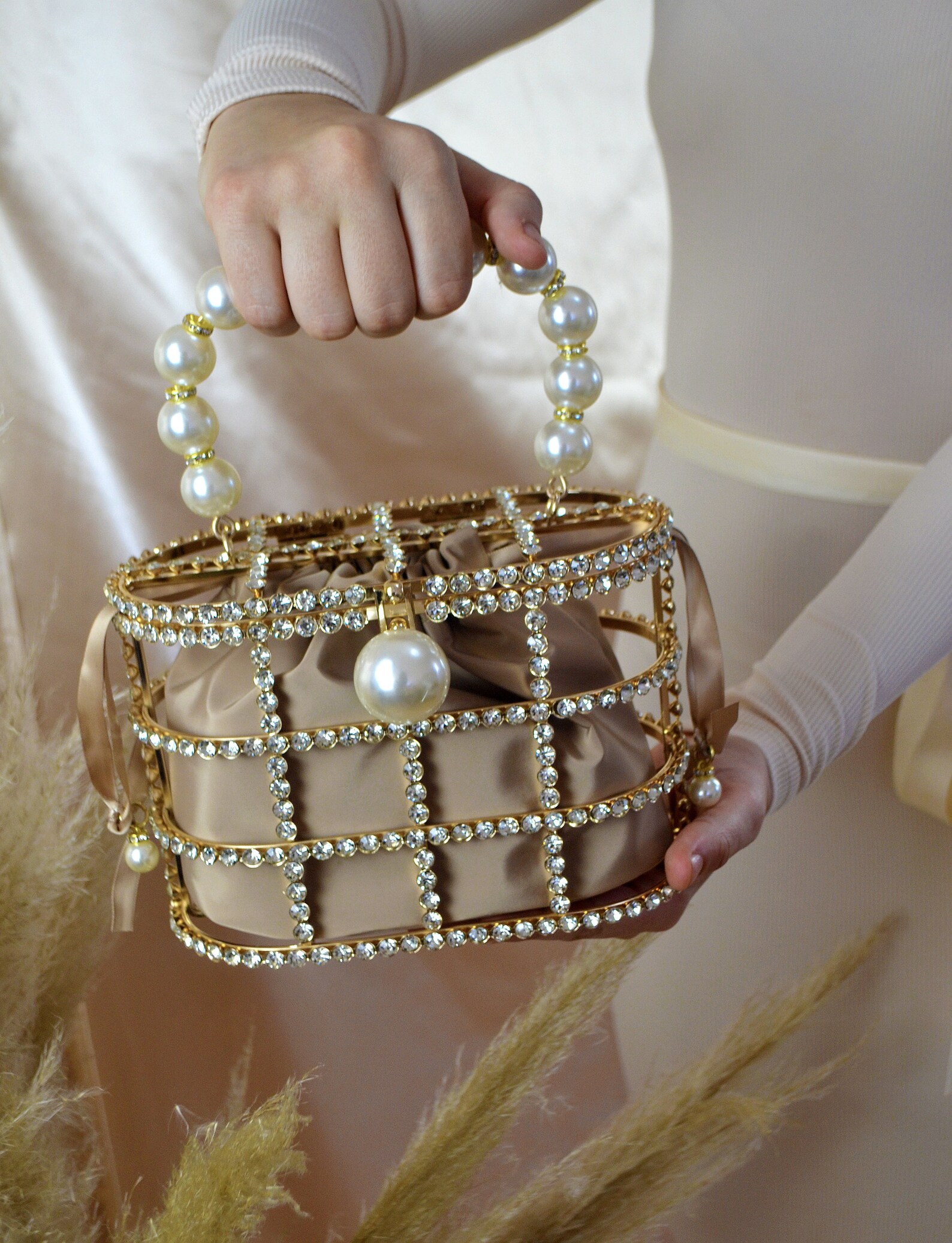 Pearl bag beaded embellished Bridal Pearl Handbag Etsy