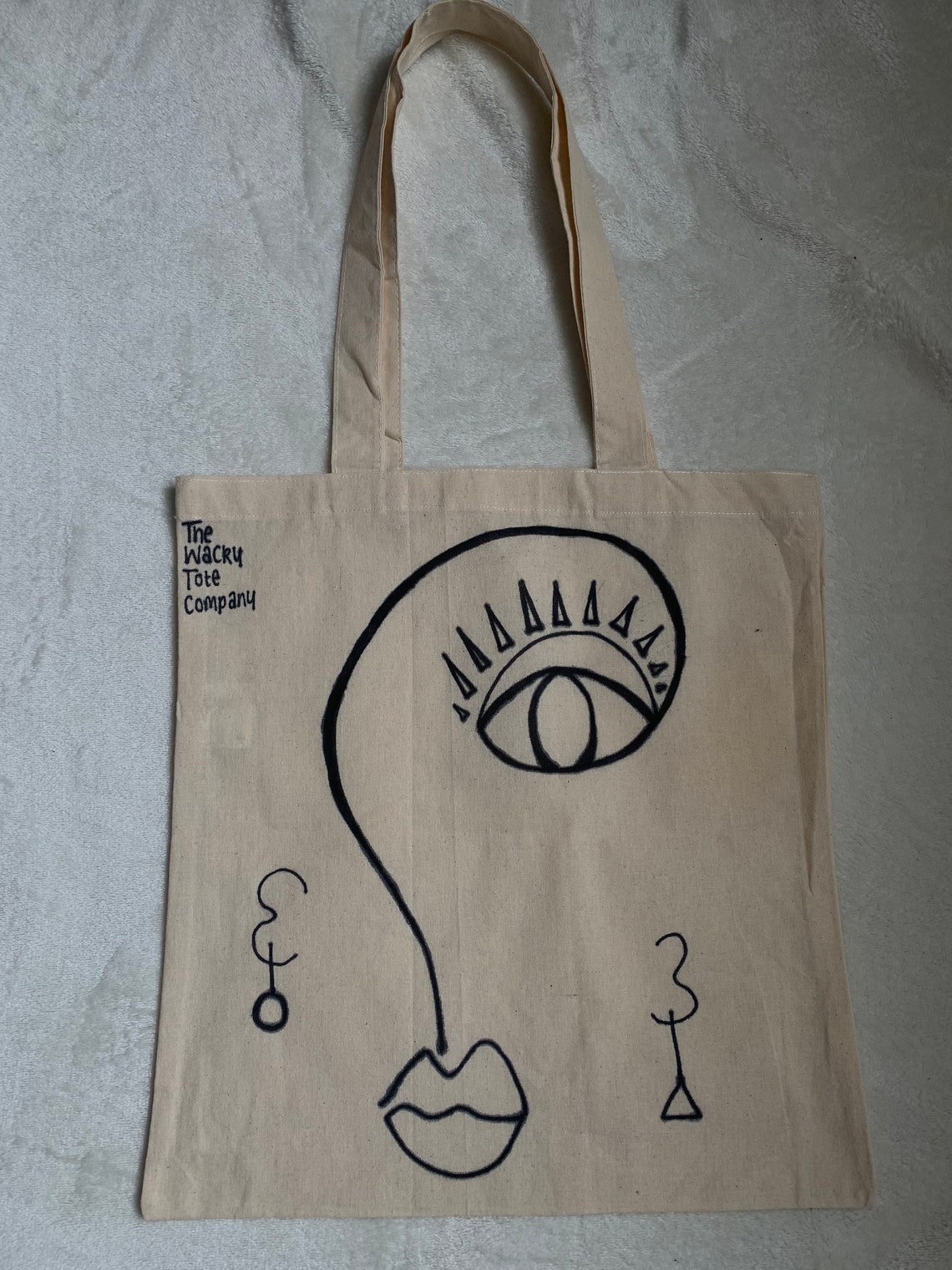 Wacky Face Tote Bag | Etsy