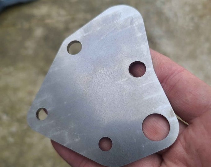 Small Block Chevy Fuel Pump Blockoff Plate W/ AN Fitting Mount Etsy