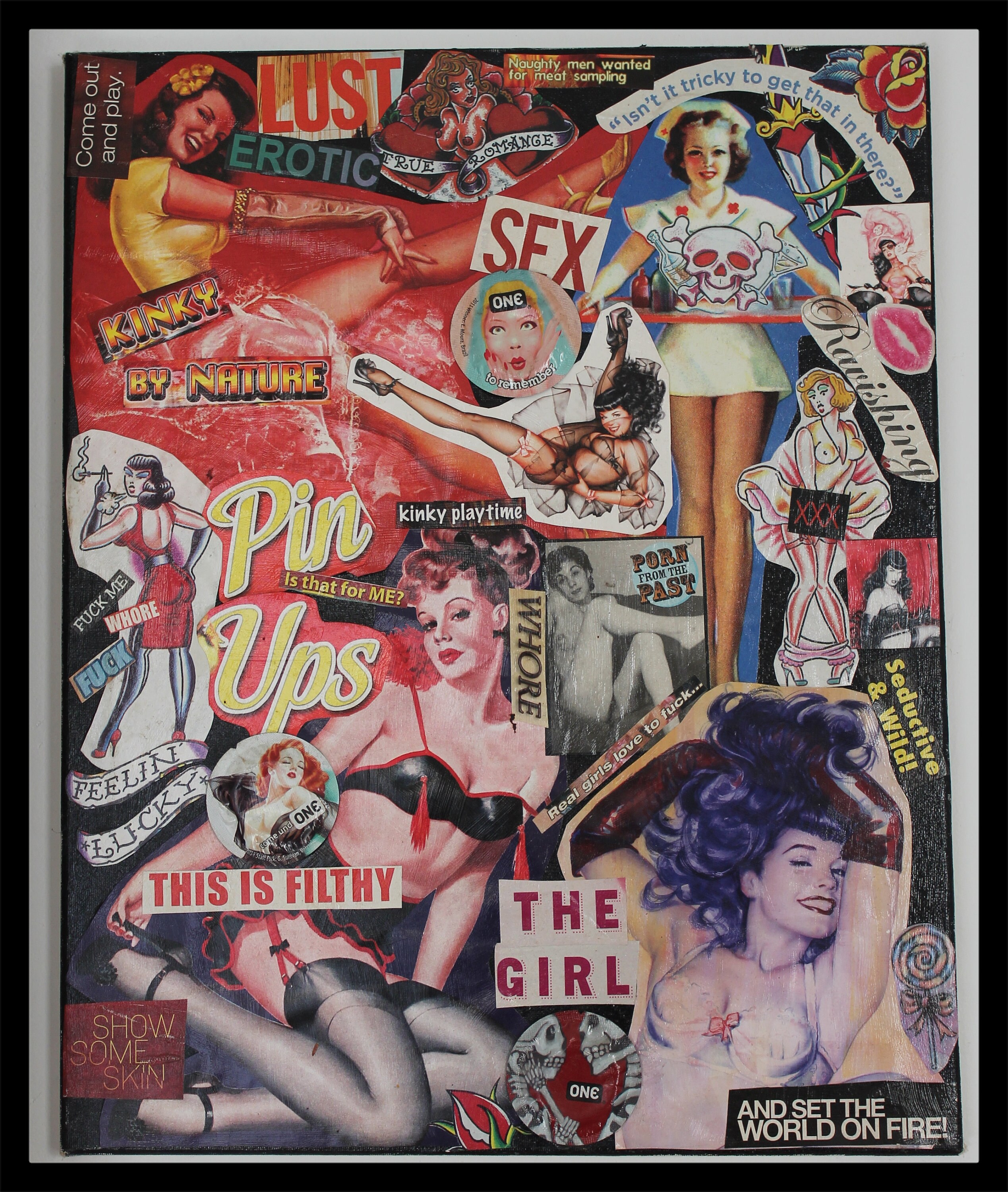 Naughty Pin-up Collage pic billede