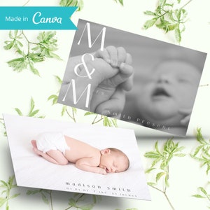 Faire-part de naissance nouveau-né, modèle Canva, carte postale bébé, photographie nouveau-né, faire-part de naissance