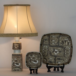 Royal Copenhagen - table lamp and bowles designed by Nils Thorsson