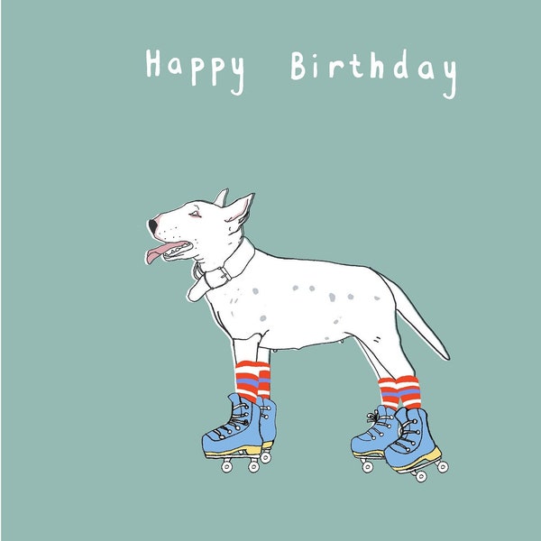 Carte d’anniversaire Bull Terrier