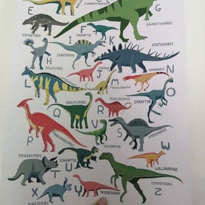 A3 Dinosaur alphabet illustrated print