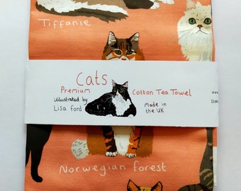 Cats tea towel