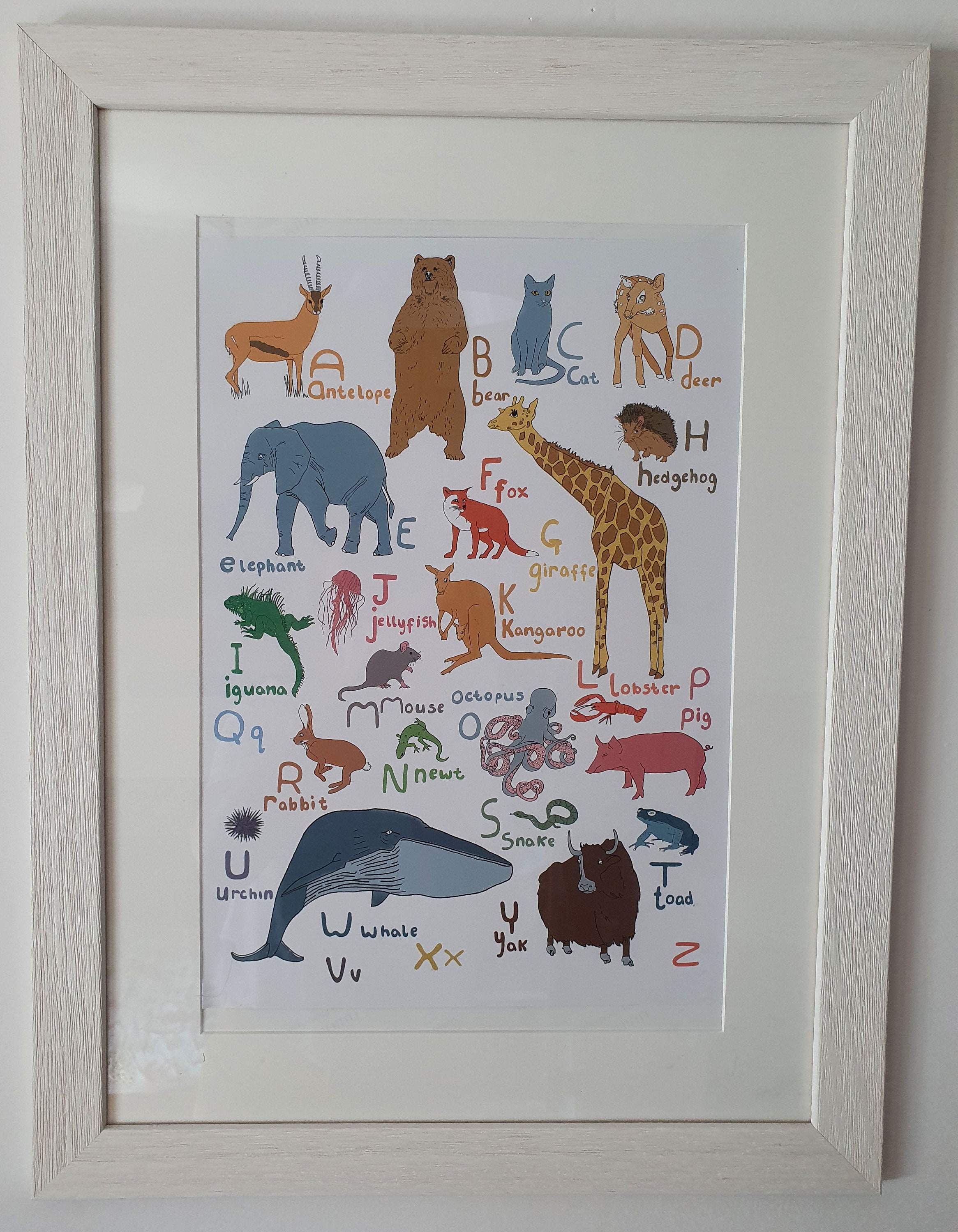Educational poster Animals Alphabet Print Homeschool ABC Learning Art –  Giria Gallery