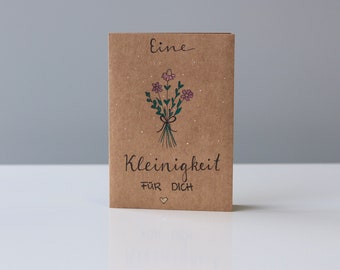 Karte &quot;eine Kleinigkeit für dich&quot; / Dankeskarte / Doppelkarte zum Aufklappen / DIN A6 / mit Briefkuvert
