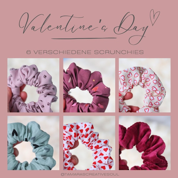 Valentine's Day Scrunchies / Valentinstag / Haargummi / Handmade Scrunchies / Geschenkidee / Haarschmuck