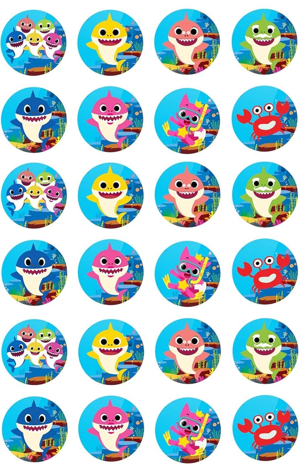 Baby Shark cupcake toppers
