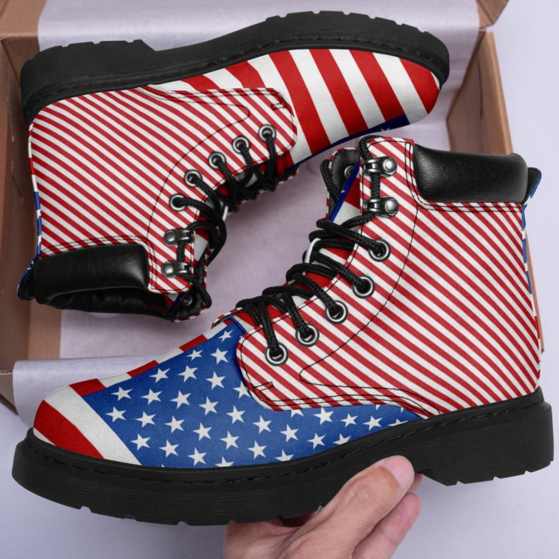 Combat BootsAmerican FlagAmerican Flag Star StripesCustom Etsy