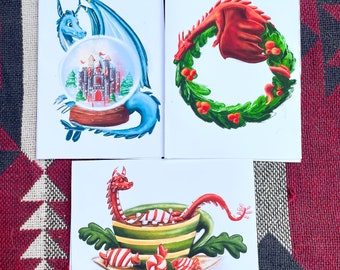 Yuletide Dragon Cards With Envelopes